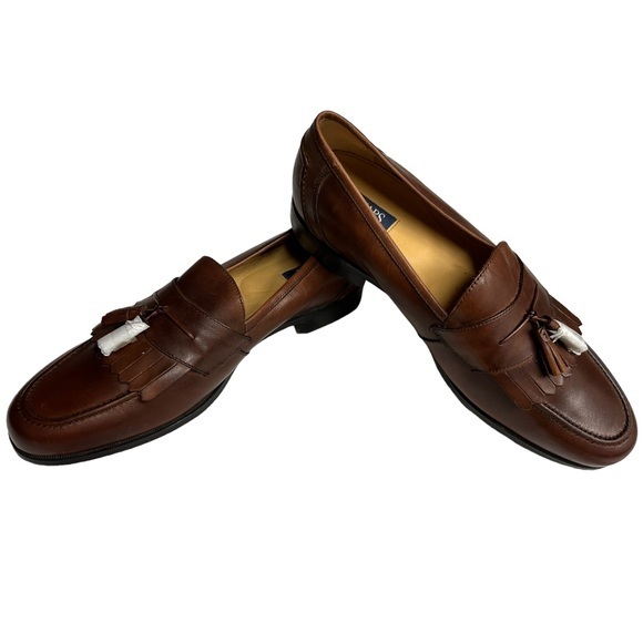 Chaps Ralph Lauren Men's Brown Tassle‎ Loafers NWOT US Sz 12 - Picture 2 of 11